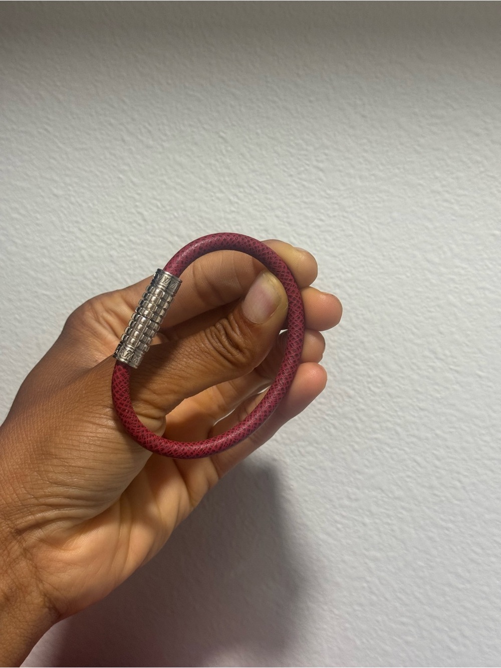 Louis Vuitton M6626D Bracelet Digit Red - Burgundy Canvas Men's